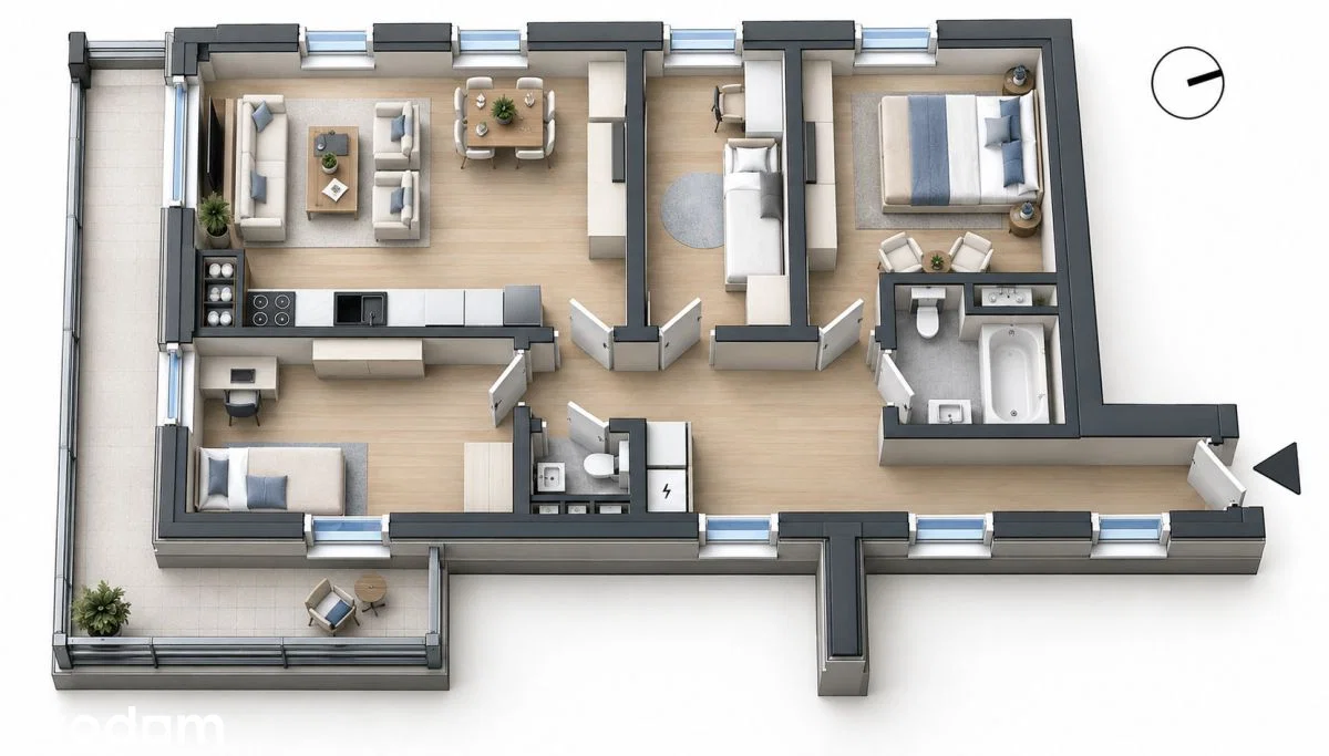4 pokoje|balkon| blisko Skm| kameralny budynek