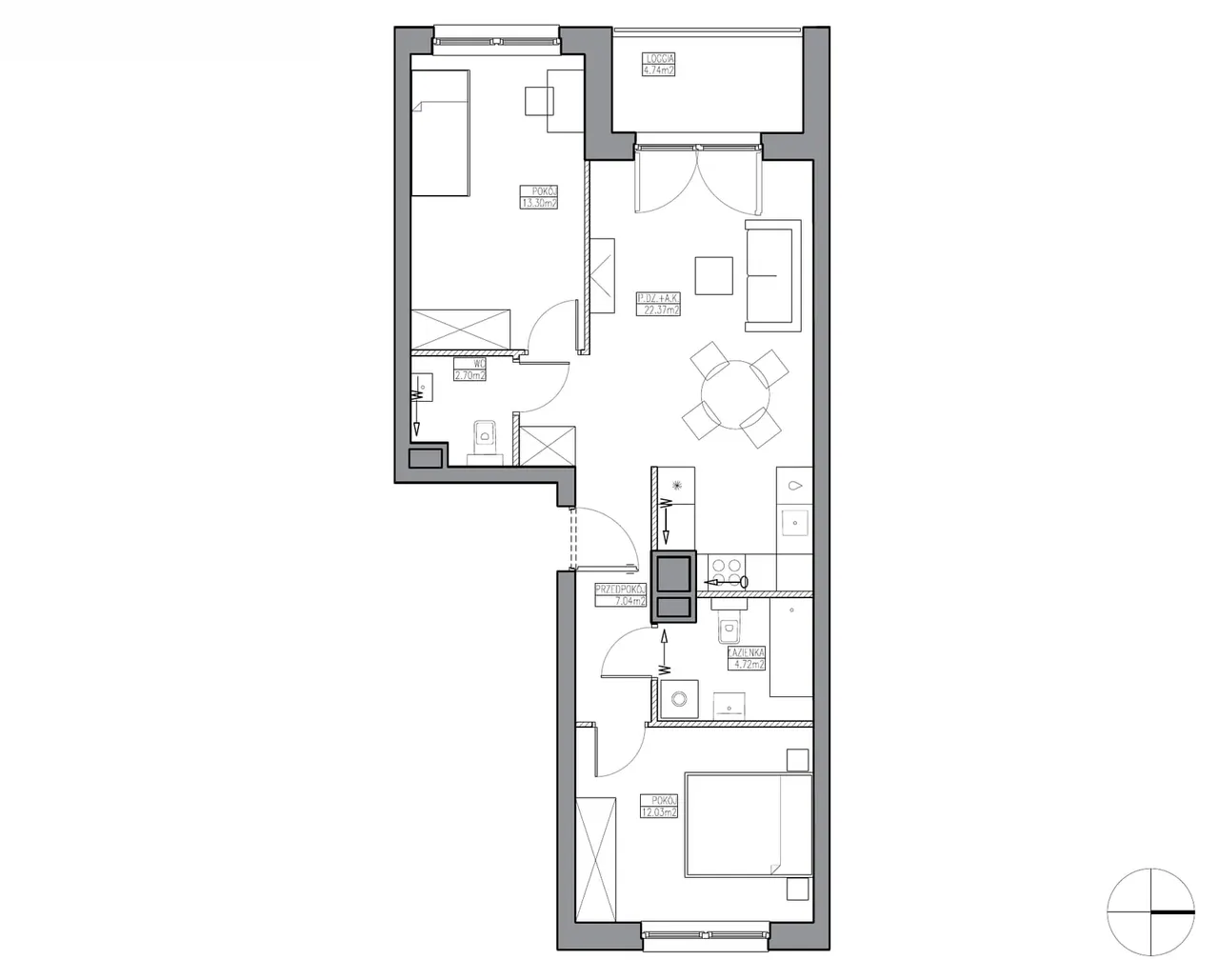 Unit KR5/B/6/3 — Apartamenty Krakowska
