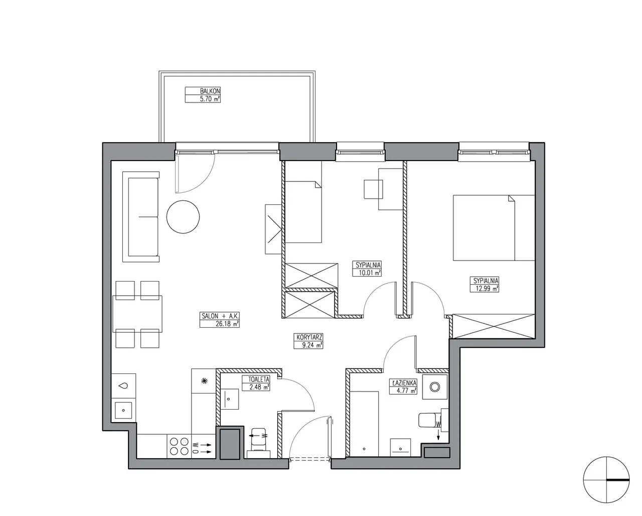 Unit KR6/A/7/7 — Apartamenty Krakowska