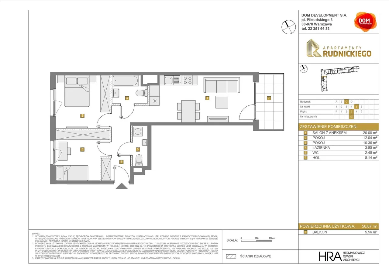 Лот APARTAMENTY RUDNICKIEGO_3_1_C_MK_127 — gen. Klemensa Stanisława Rudnickiego 5