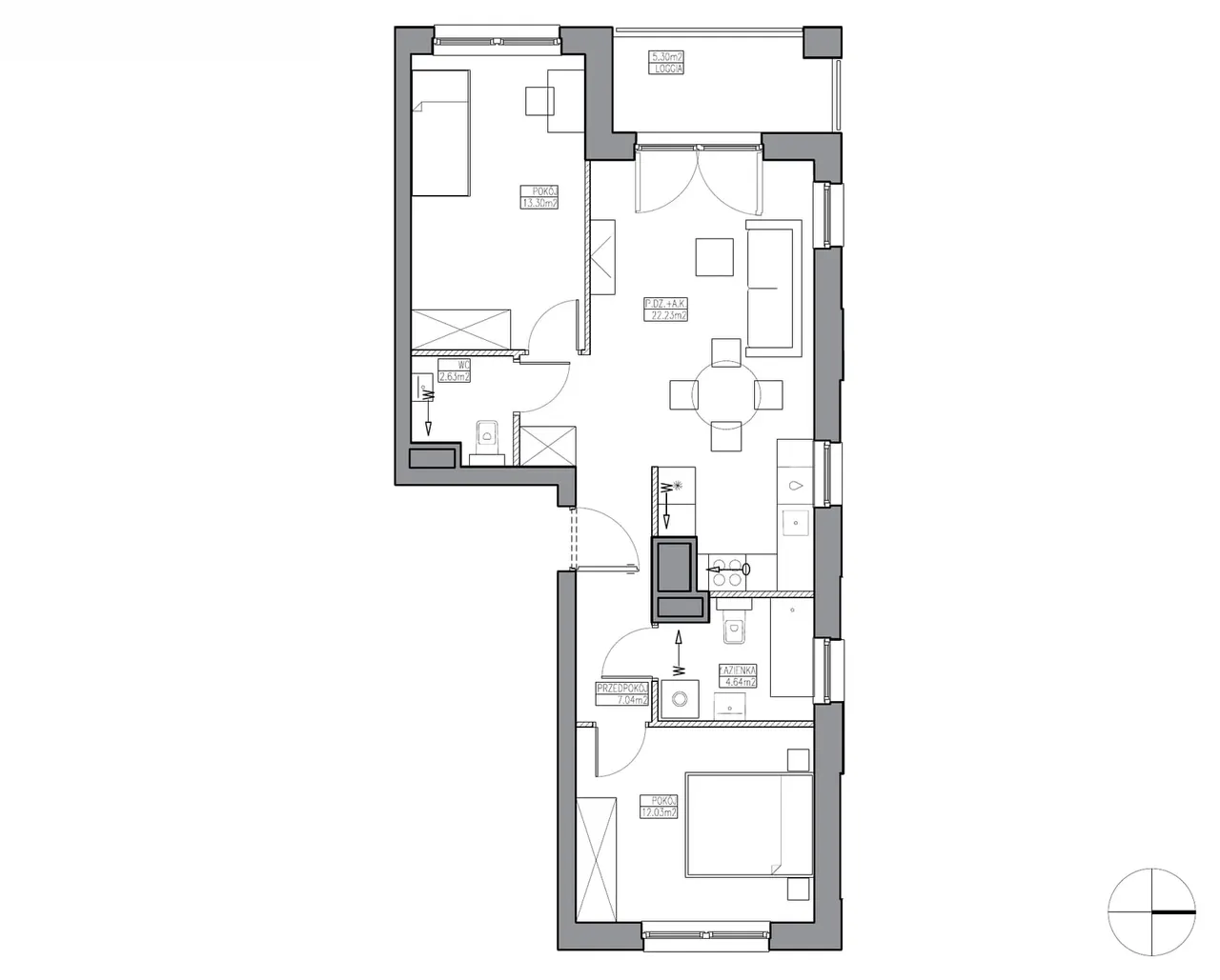 Unit KR5/B/9/3 — Apartamenty Krakowska