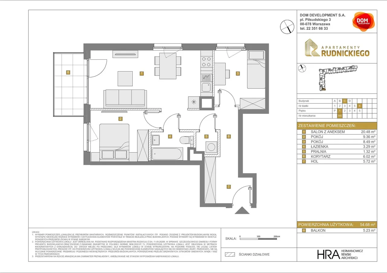 Лот APARTAMENTY RUDNICKIEGO_3_1_C_MK_145 — gen. Klemensa Stanisława Rudnickiego 5