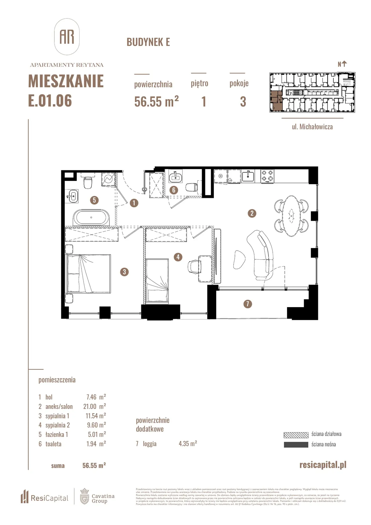 Лот E/E.01.06 — Reytana, Michałowicza, Sikornik
