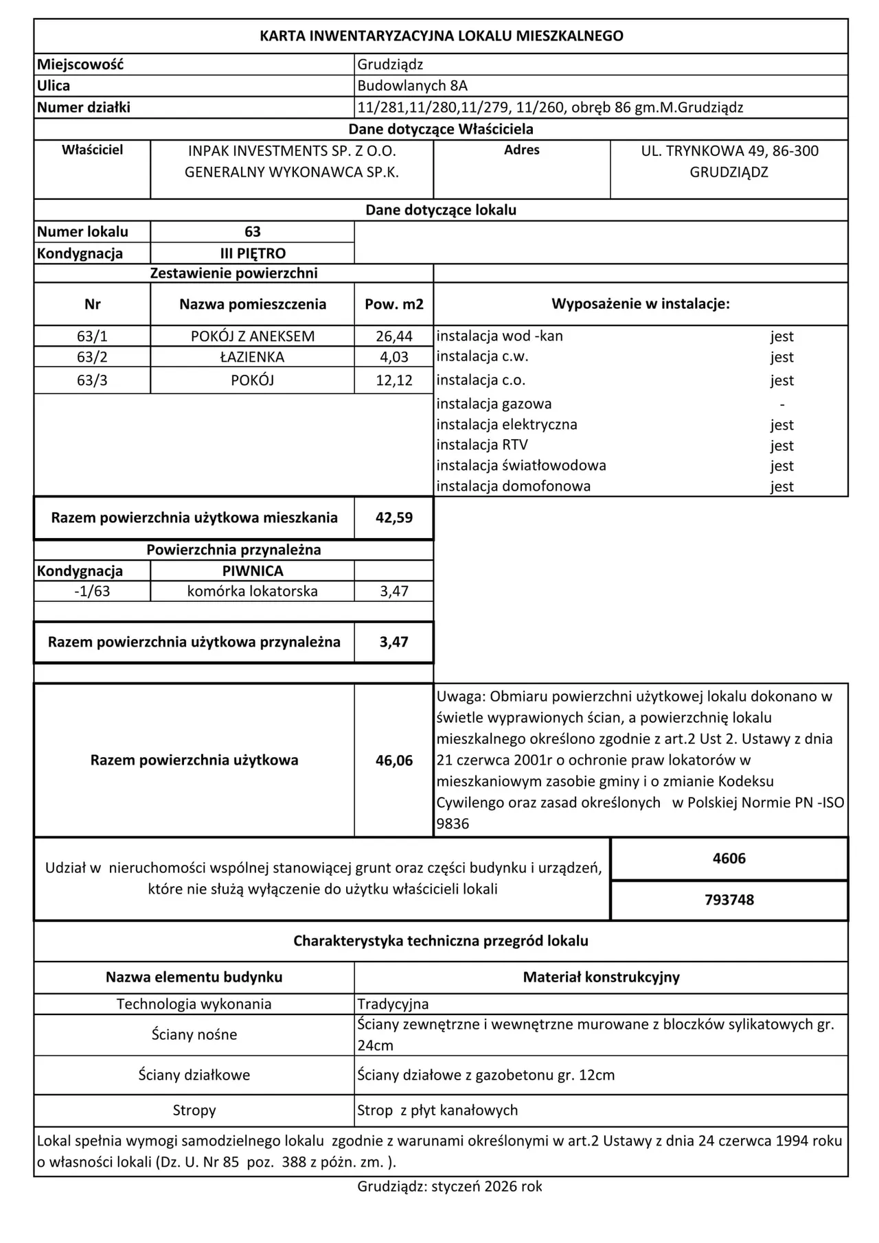 Лот M-63 — Budowlanych