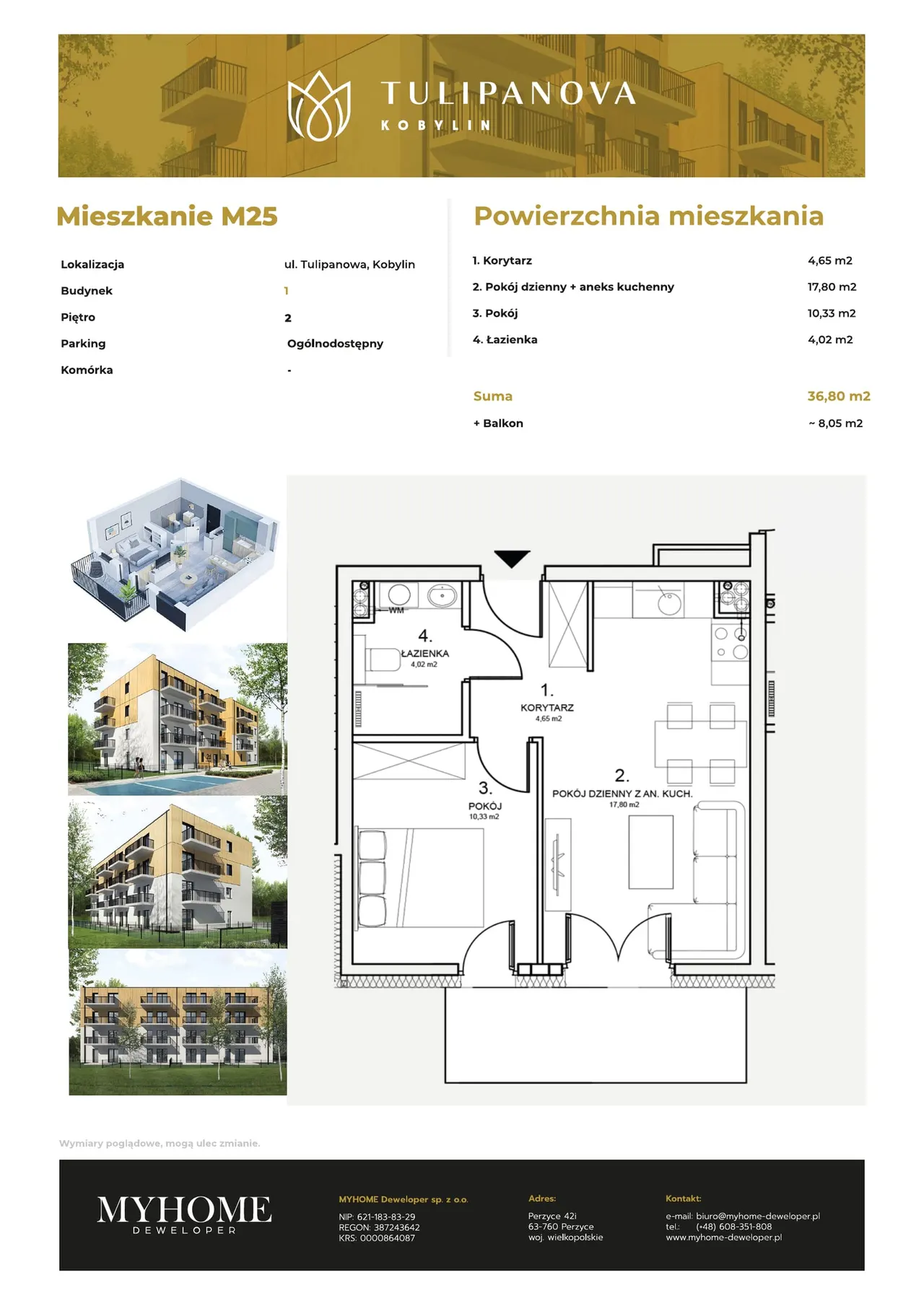 Лот Mieszkanie M25 — Tulipanowa dz. 153/7