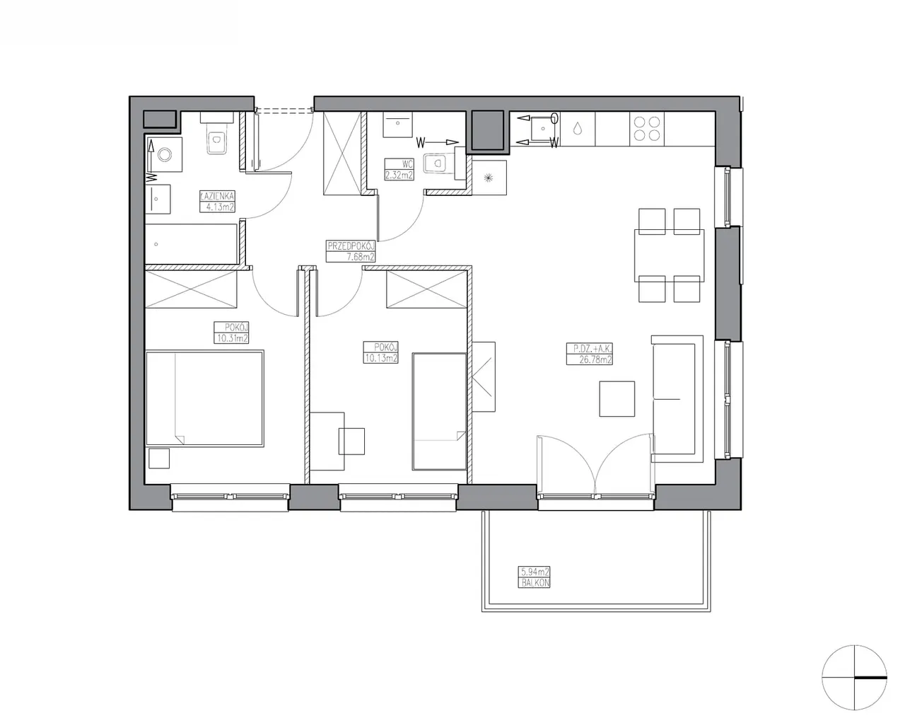 Unit KR5/E/6/3 — Apartamenty Krakowska