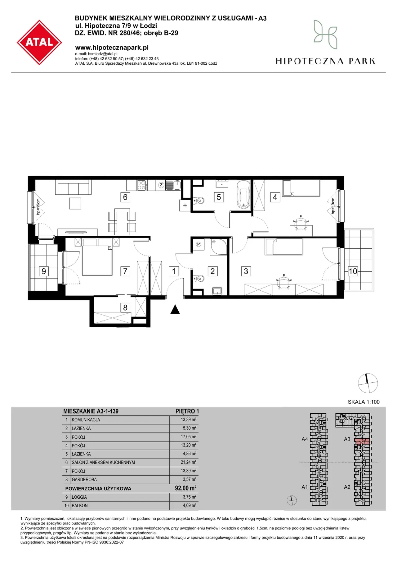 Unit A3-1-139 — Hipoteczna 7/9