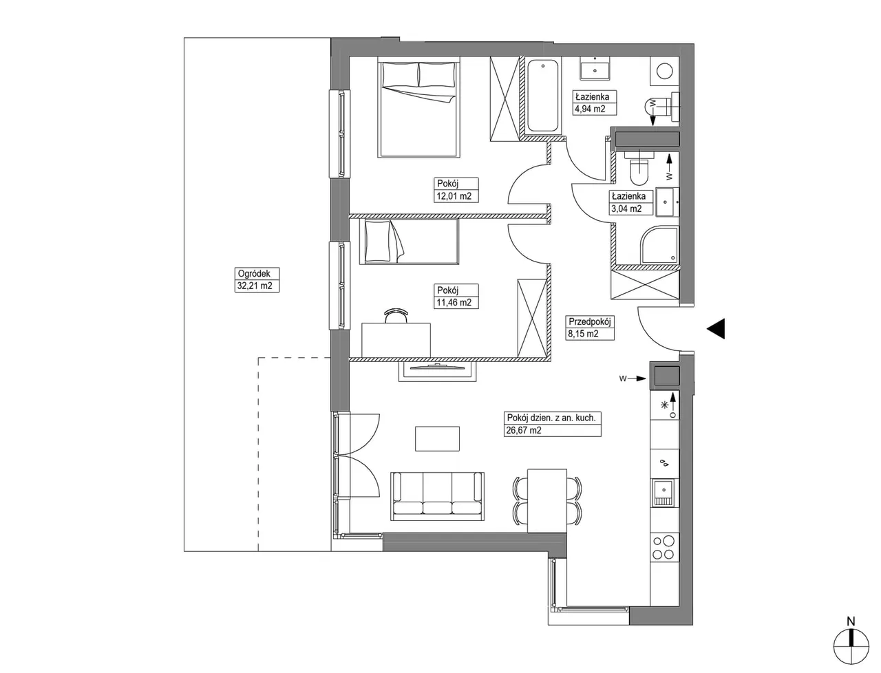 Unit KR8/B/0/8 — Apartamenty Krakowska
