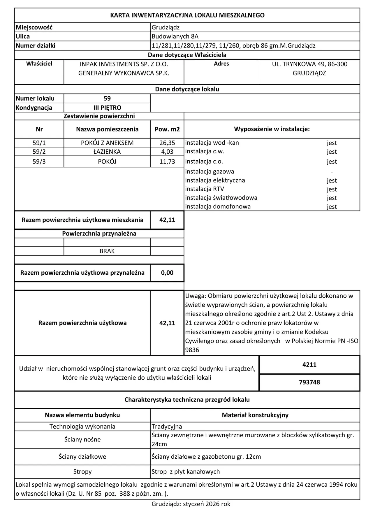 Лот M-59 — Budowlanych