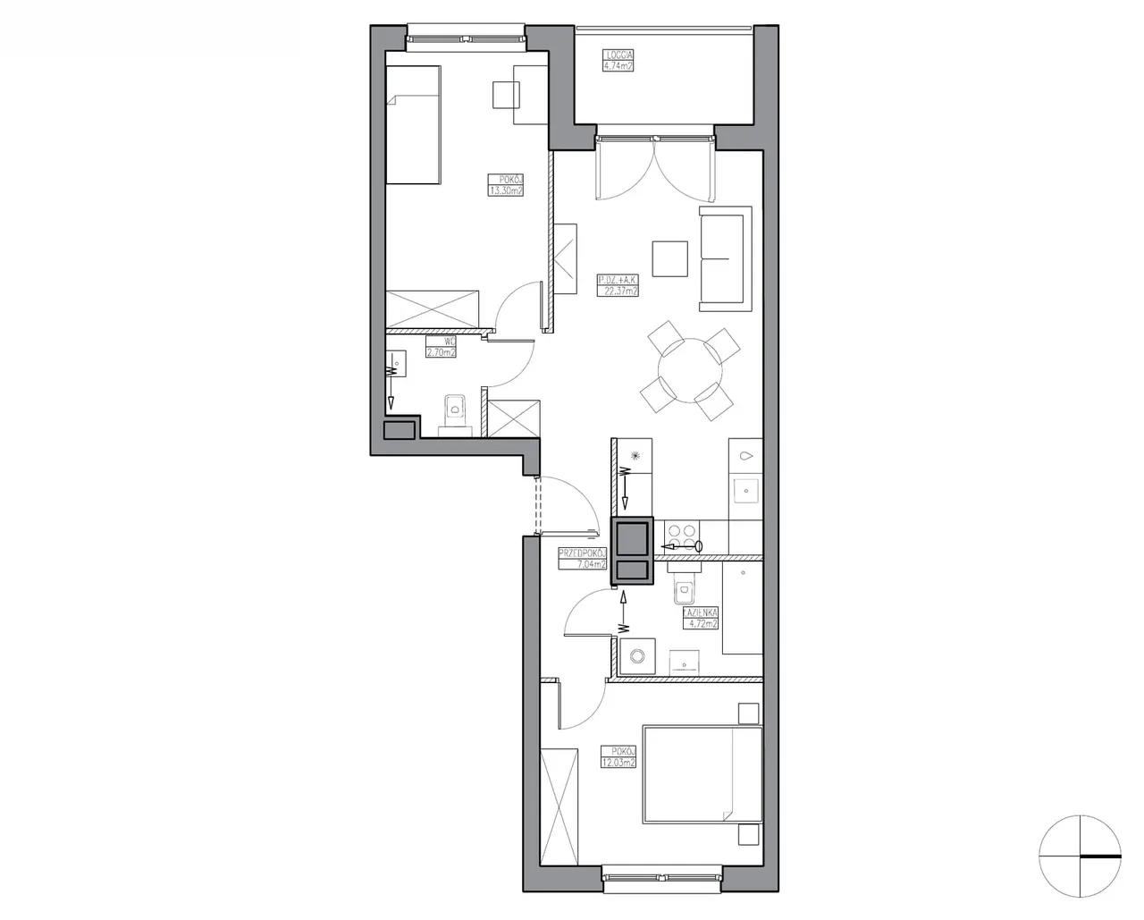 Unit KR5/B/4/3 — Apartamenty Krakowska