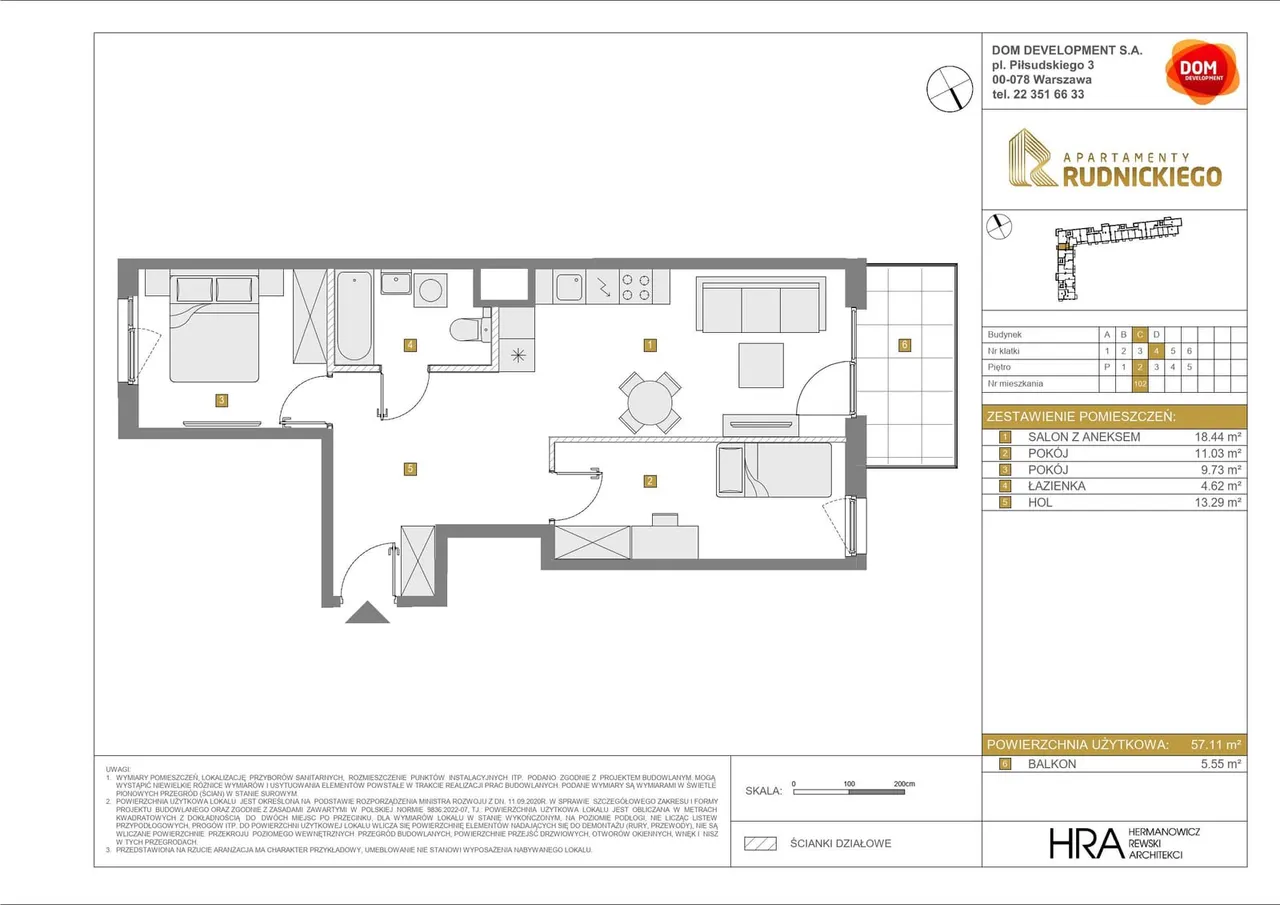 Лот APARTAMENTY RUDNICKIEGO_3_1_C_MK_102 — gen. Klemensa Stanisława Rudnickiego 5
