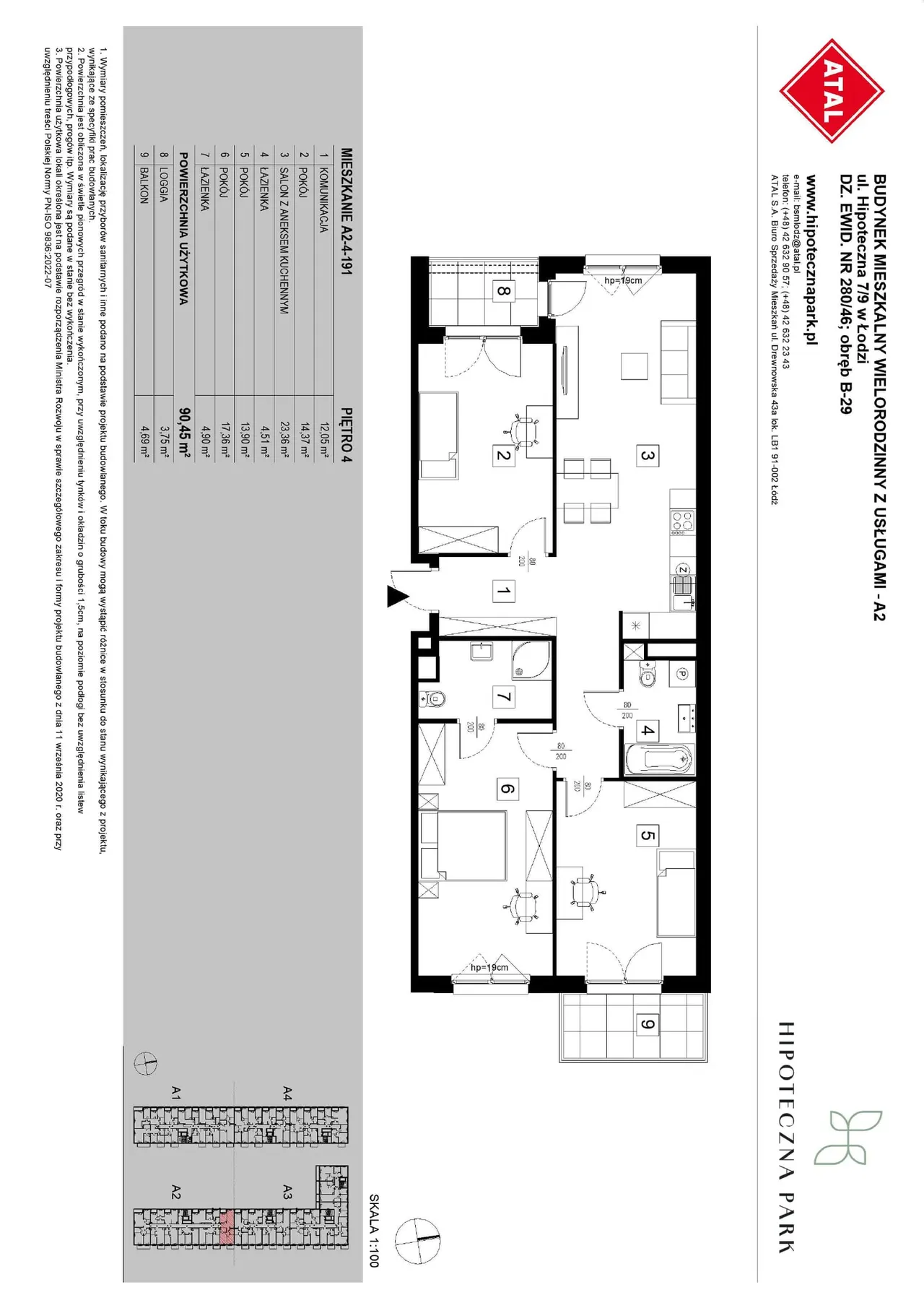 Unit A2-4-191 — Hipoteczna 7/9