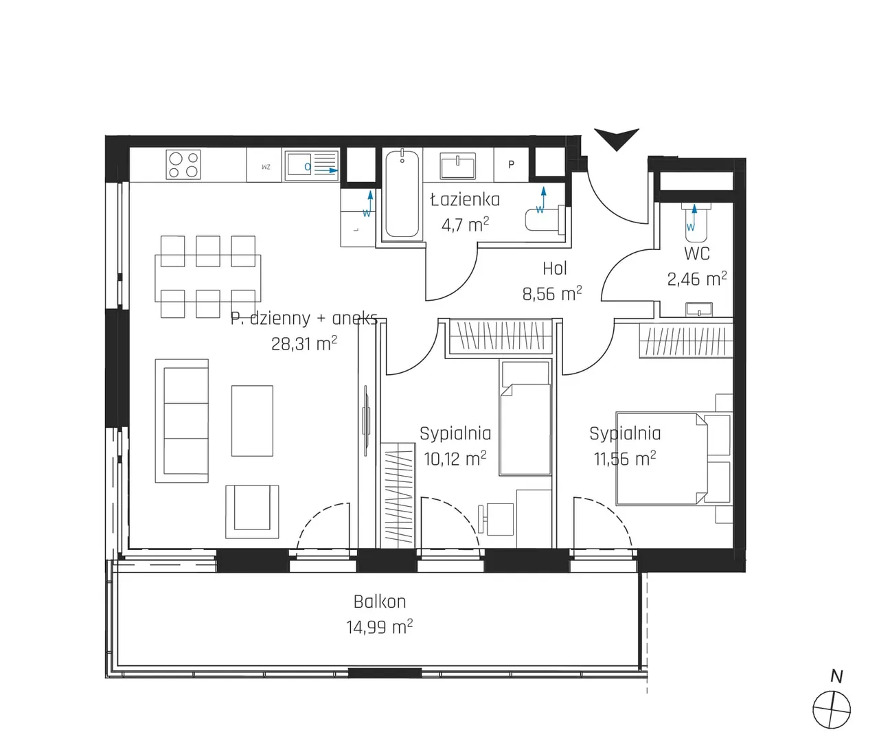 Лот 3M02 — Nadmotławie Apartments