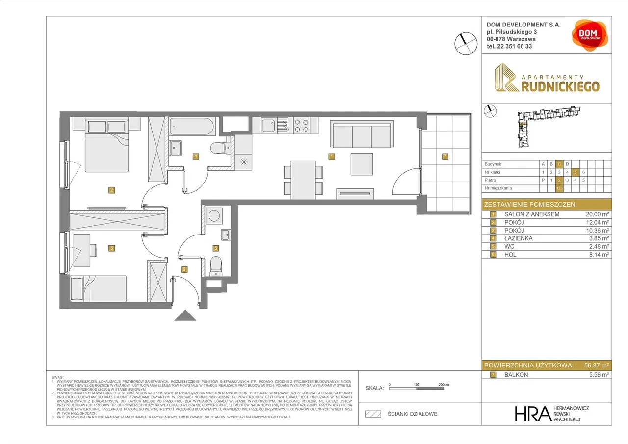 Лот APARTAMENTY RUDNICKIEGO_3_1_C_MK_123 — gen. Klemensa Stanisława Rudnickiego 5