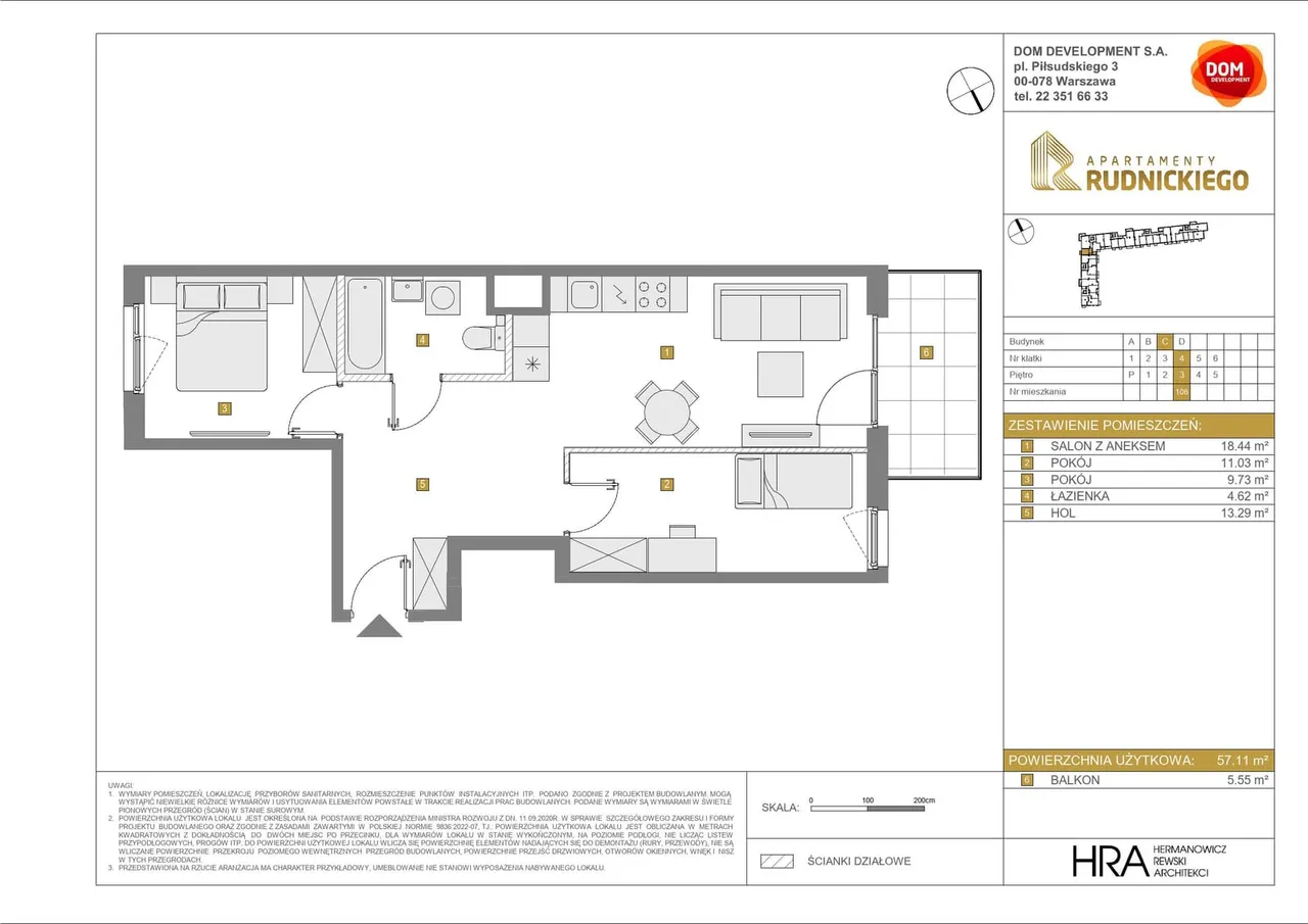 Лот APARTAMENTY RUDNICKIEGO_3_1_C_MK_106 — gen. Klemensa Stanisława Rudnickiego 5