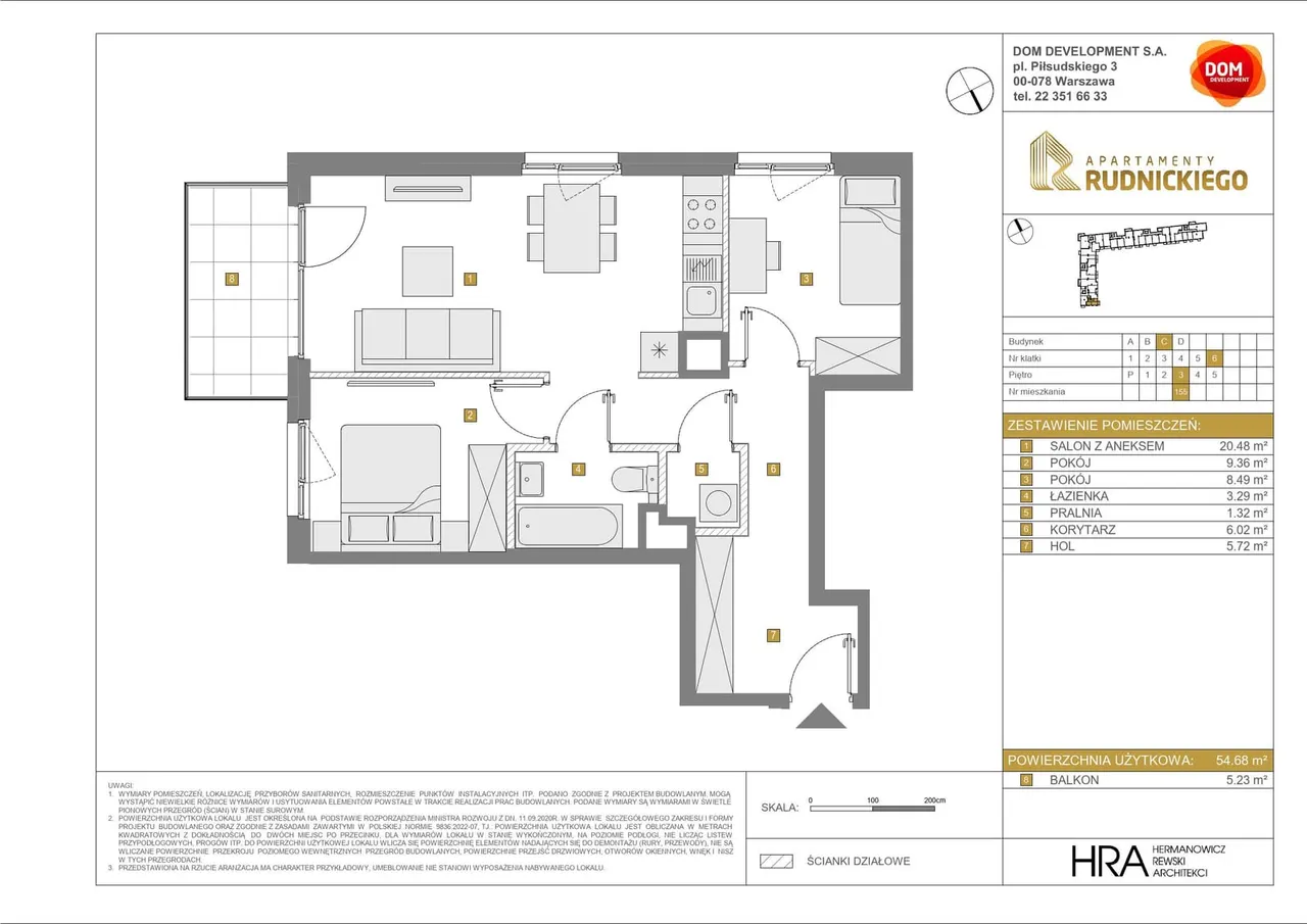 Лот APARTAMENTY RUDNICKIEGO_3_1_C_MK_155 — gen. Klemensa Stanisława Rudnickiego 5