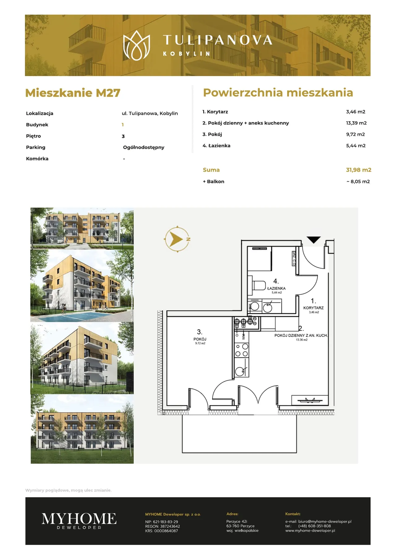Лот Mieszkanie M27 — Tulipanowa dz. 153/7
