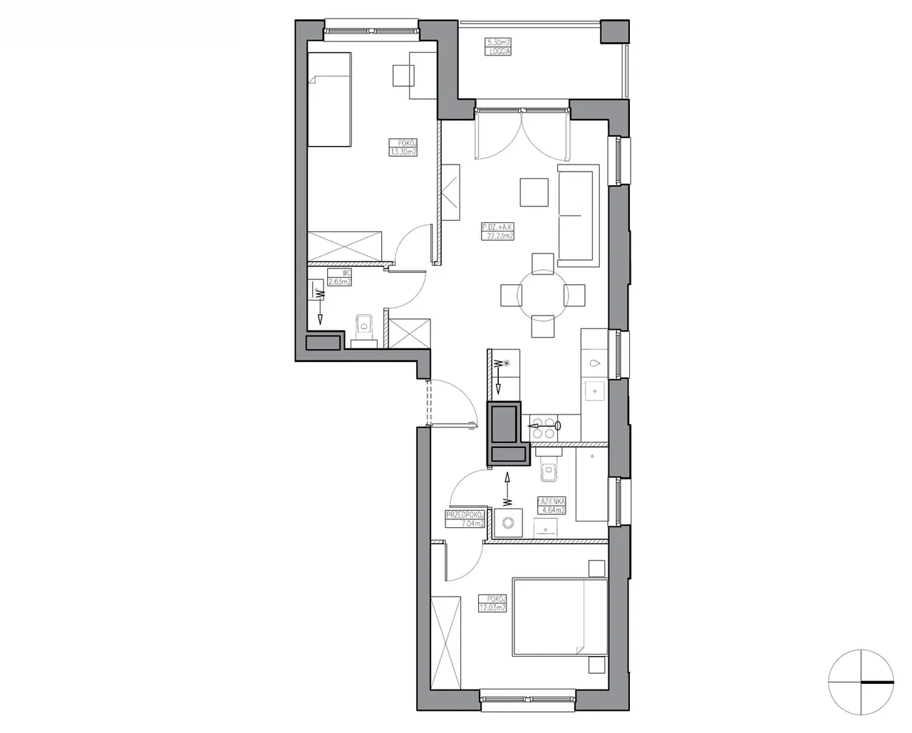 Unit KR5/B/8/3 — Apartamenty Krakowska