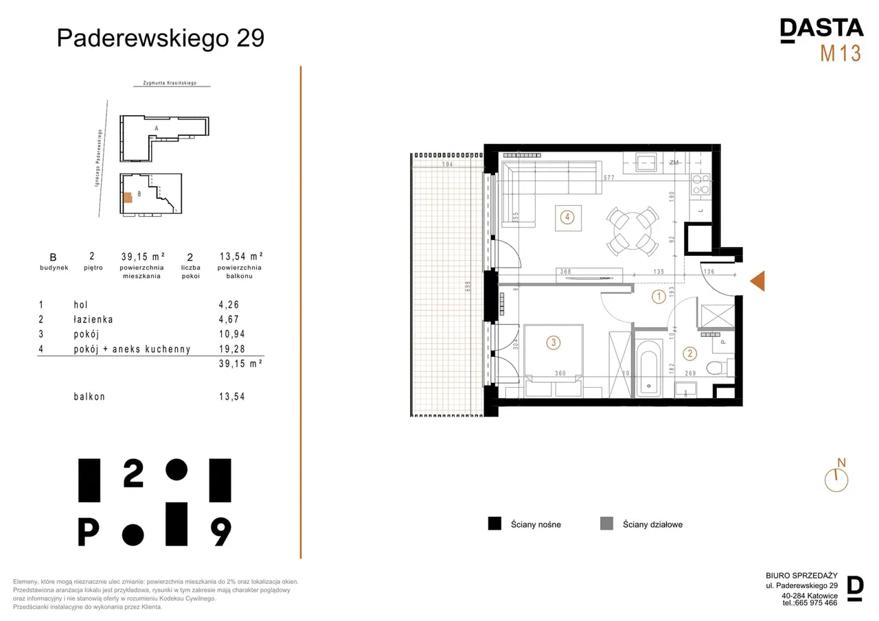 Unit B/M13 — Panorama 3 Stawy ul. Pułaskiego 23