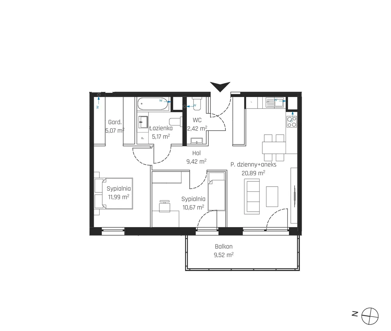 Лот 2M34 — Nadmotławie Apartments