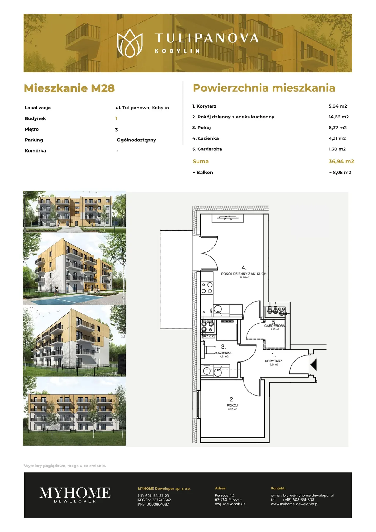 Лот Mieszkanie M28 — Tulipanowa dz. 153/7