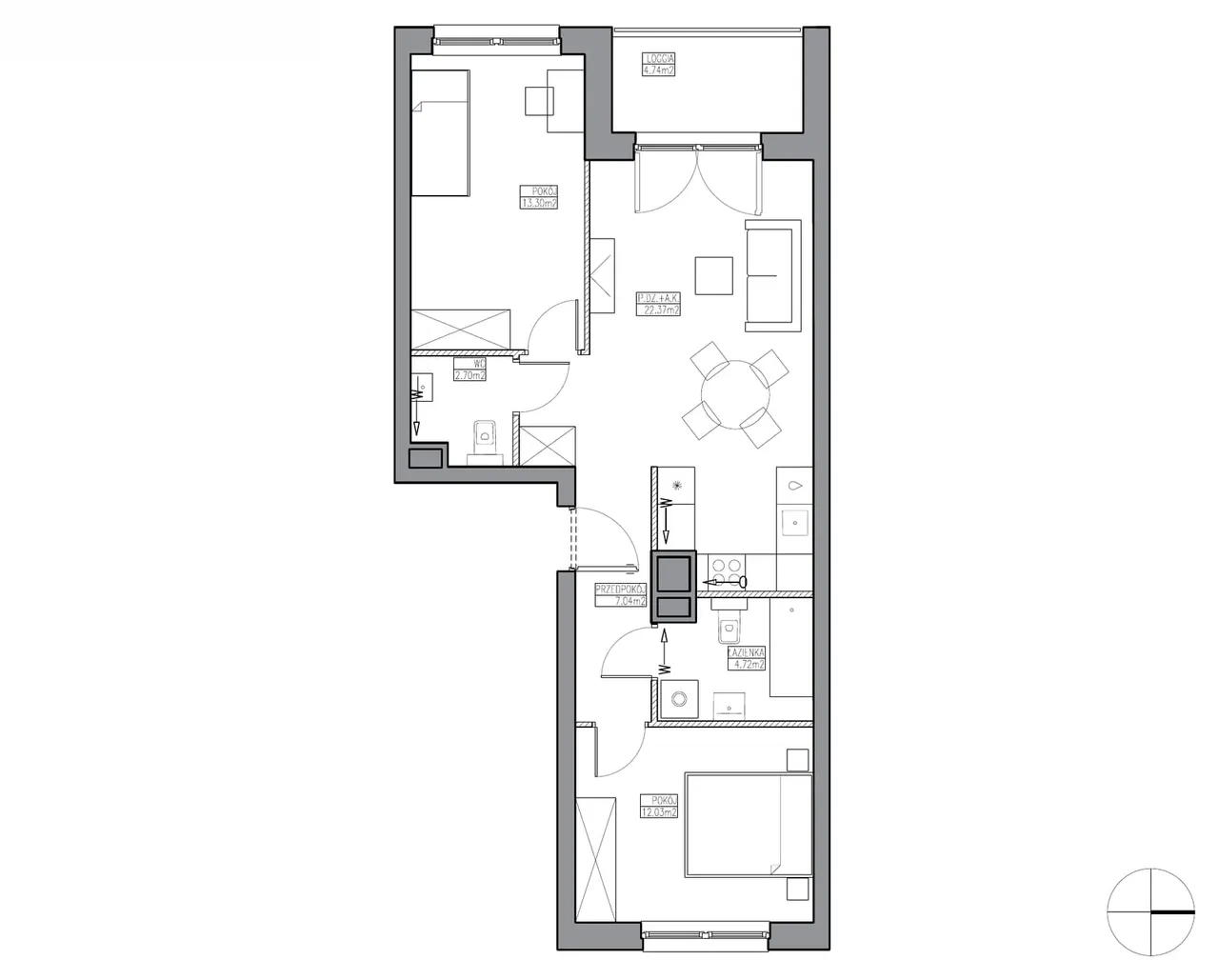 Unit KR5/B/3/3 — Apartamenty Krakowska
