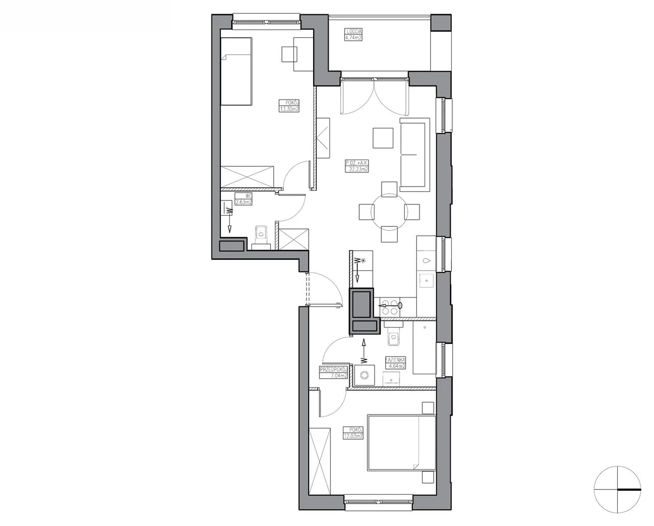 Unit KR5/B/7/3 — Apartamenty Krakowska