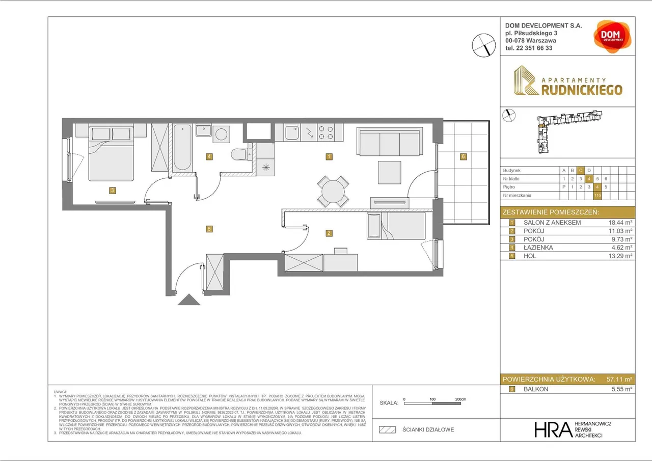 Лот APARTAMENTY RUDNICKIEGO_3_1_C_MK_110 — gen. Klemensa Stanisława Rudnickiego 5