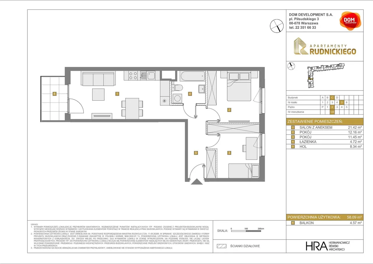 Лот APARTAMENTY RUDNICKIEGO_3_1_C_MK_126 — gen. Klemensa Stanisława Rudnickiego 5