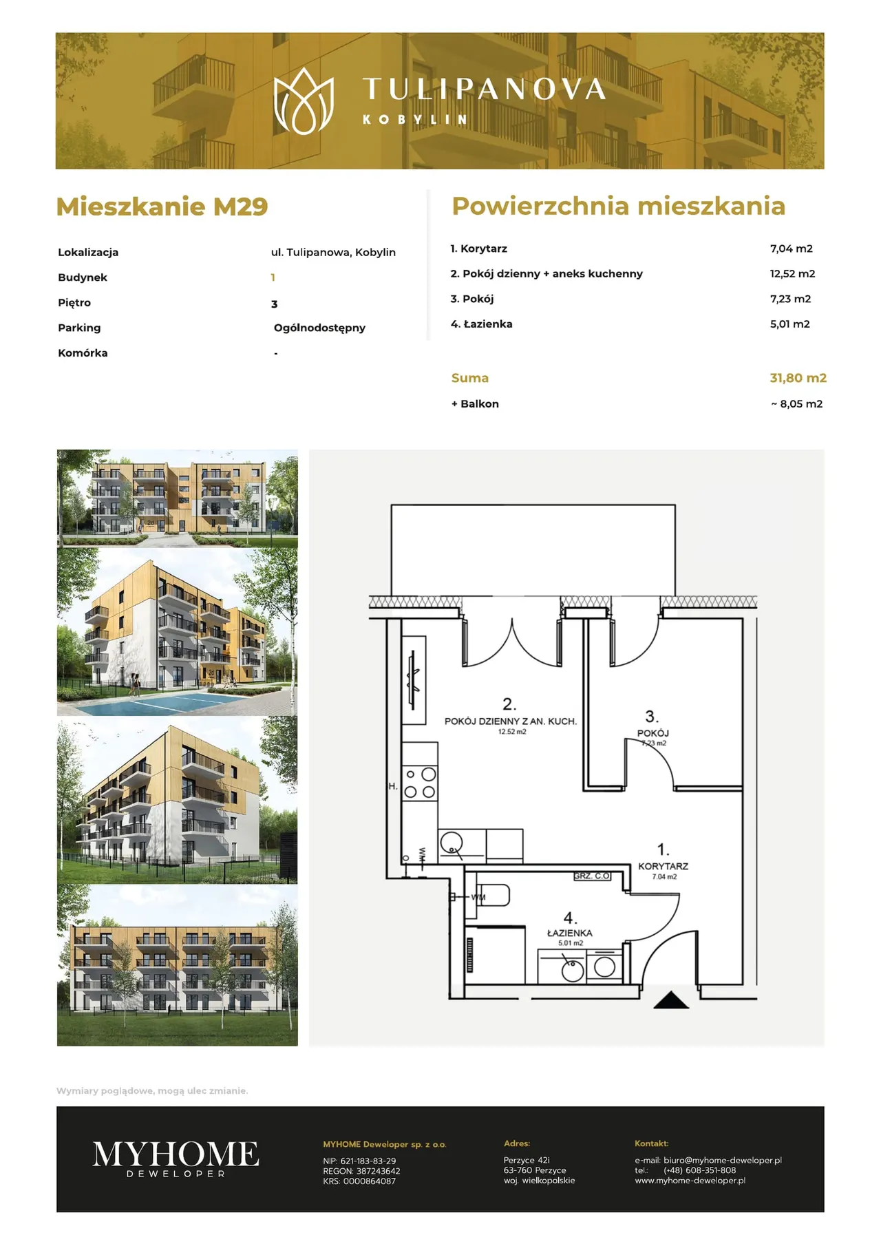 Лот Mieszkanie M29 — Tulipanowa dz. 153/7