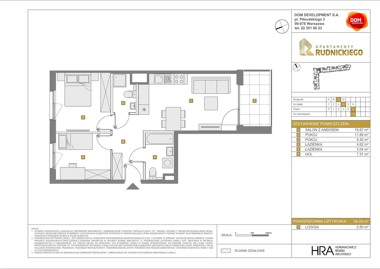 Лот APARTAMENTY RUDNICKIEGO_3_1_C_MK_112 — gen. Klemensa Stanisława Rudnickiego 5