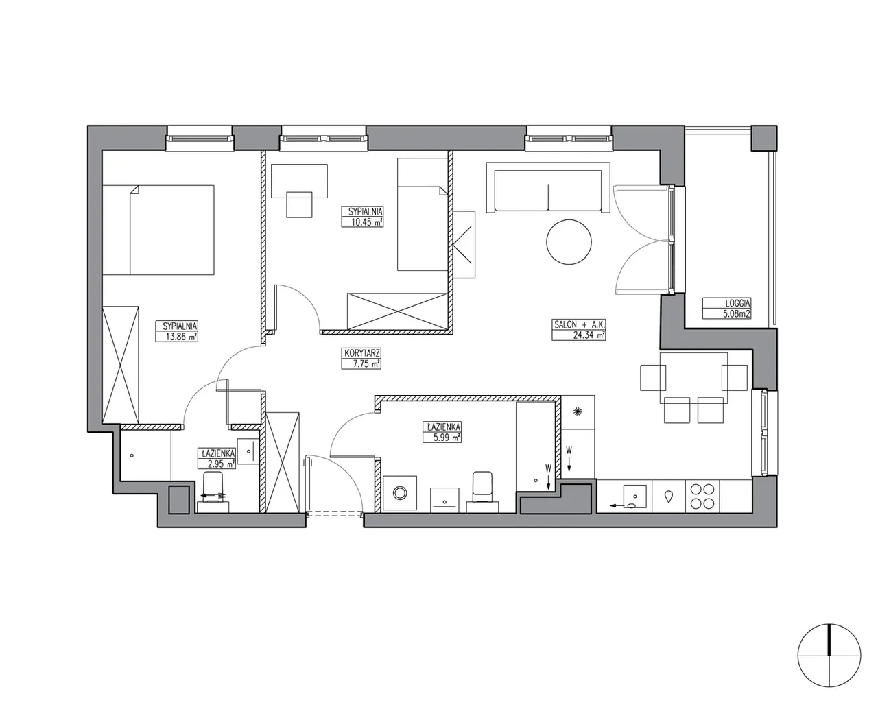 Unit KR6/B/3/1 — Apartamenty Krakowska
