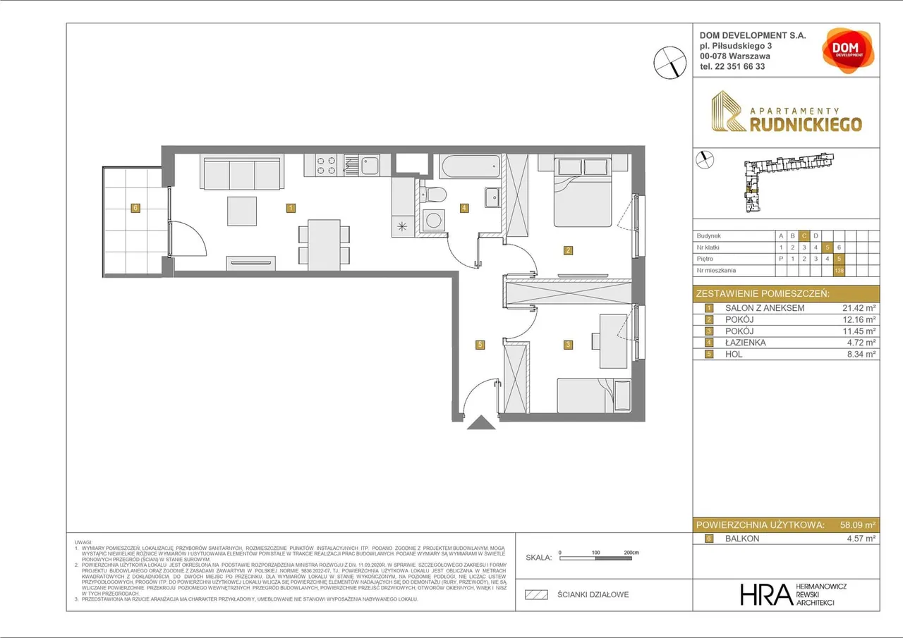 Лот APARTAMENTY RUDNICKIEGO_3_1_C_MK_138 — gen. Klemensa Stanisława Rudnickiego 5