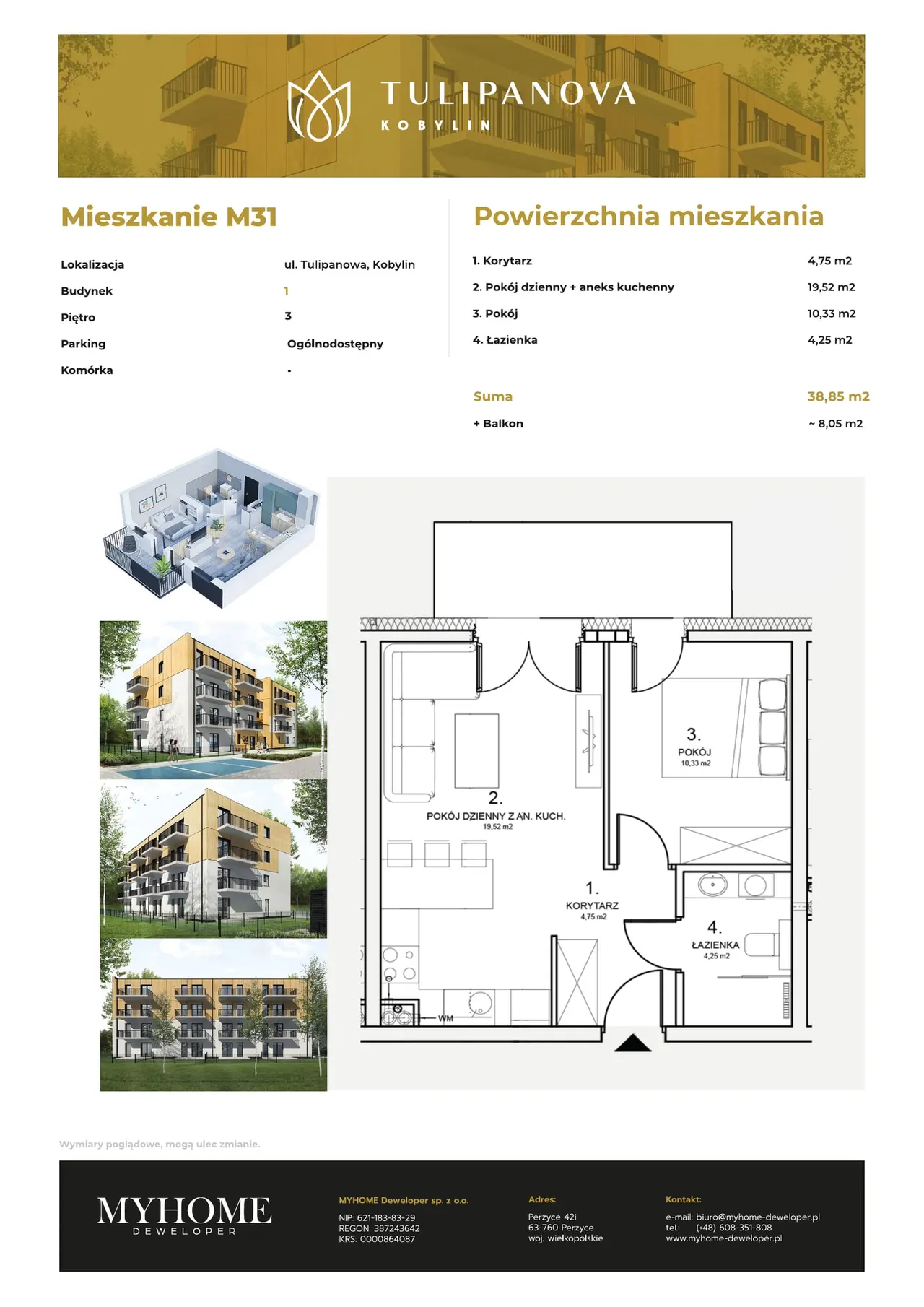Лот Mieszkanie M31 — Tulipanowa dz. 153/7