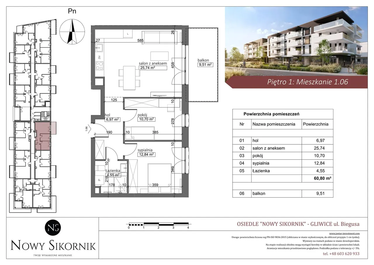 Квартира 60,6 м² — Nowy Sikornik