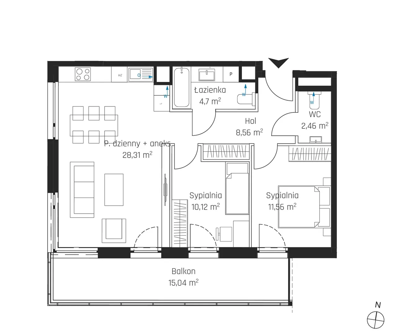Лот 2M02 — Nadmotławie Apartments