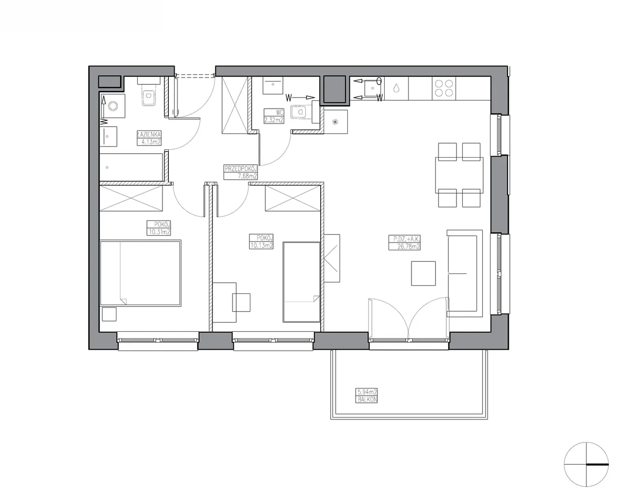 Unit KR5/E/5/3 — Apartamenty Krakowska